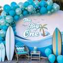 The Big One Party Decorations - Surf Birthday Party Decorations, Decal Wall Sticker Backdrop for Boy's First Birthday