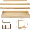 Wooden Baby Clothing Rack for Toddler, Baby Shower Crate Closet, Baby Storage Crate with Hangers, Pets Clothes Rack with Storage Box & Hanging Rod for Dogs Cats, Newborn Gifts Basket for Boys Girls