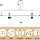 TOPIA HANGER Wooden Pants Hangers,Slim Natural Wood Skirt Hangers with Anti-Rust Hook and Adjustable Metal Clips, Perfect for Skirts, Pants, Slacks-20 Pack-CT17W20