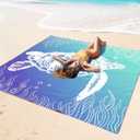 Flutesan Oversized Beach Towel Blanket 71 x 71 Boho Microfiber Beach Towel Lightweight Sand Giant Sand beach Towels for Adult Summer Travel Camping Hiking Picnic(Neon Colors, Mandala)