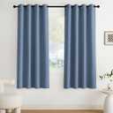 NICETOWN Stone Blue Blackout Curtains 72 inch Long, Thermal Insulated Grommet Privacy Energy Saving Shades for Bedroom, Living Room, Bathroom, Laundry, Patio, Closet, 2 Panels, W52 x L72
