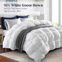 Puredown® Goose Down Comforter Full/Queen Size 800 Fill Power, 100% Cotton Winter Oversized Duvet Insert 700 Thread Count, Heavyweight Cloud Fluffy Pinch Pleat Extra Warmth