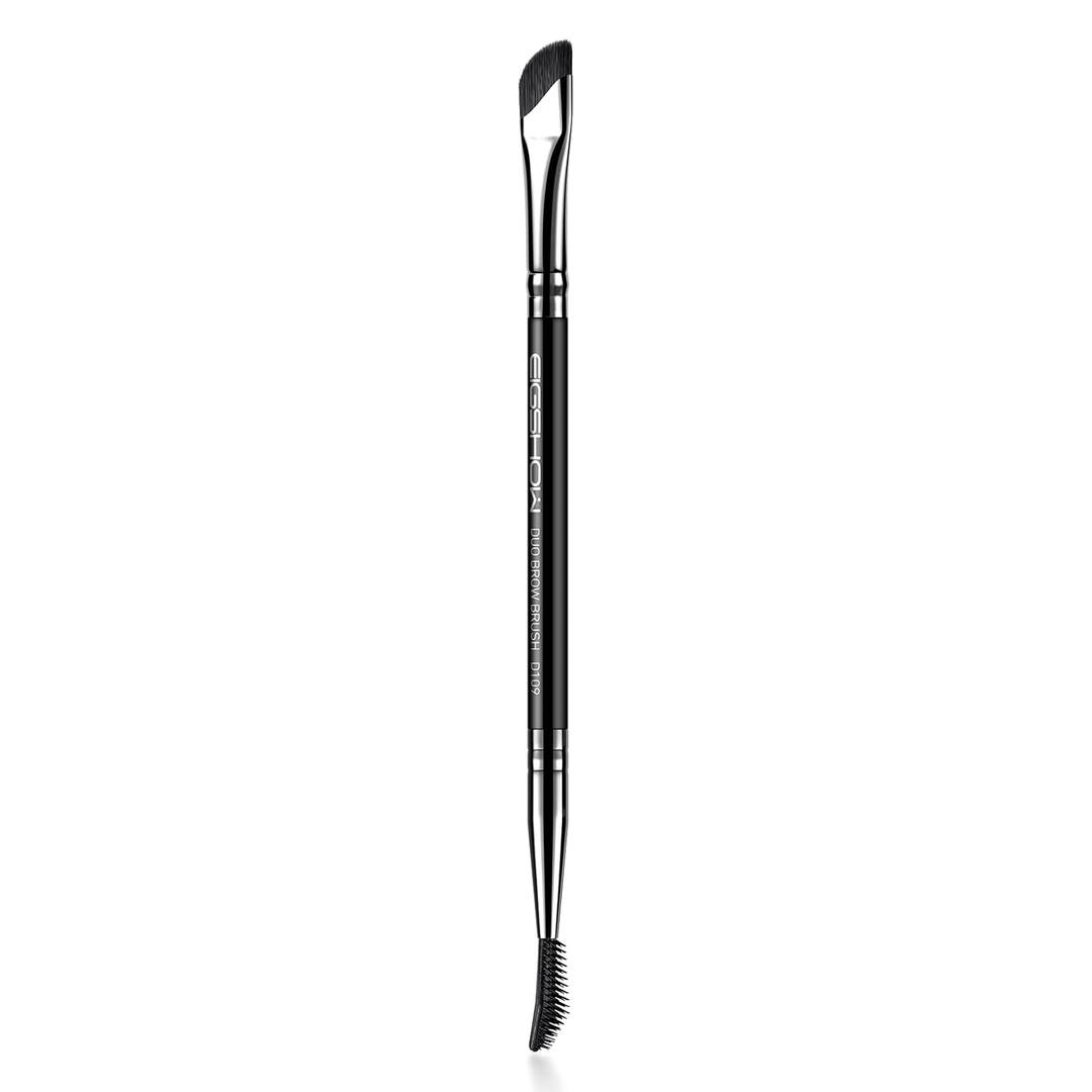 EIGSHOW Dual-Ended Precision Eyebrow Brush and Comb for Eyeliner Lining, Sculpting Brows, Professional Eye Makeup Tools (D109) (Black)