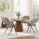 COLAMY Dining Chairs Set of 4, Modern Fabric Upholstered Dining Room Kitchen Side Chairs with Iron Legs, Open Back and Padded Seat, for Living Room/Restaurant/Cafe, Taupe