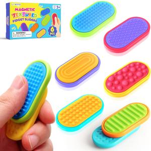 Sensory Fidget Magnet Toys for Kids: Silicone Magnetic Sliders Stress Fidgets for Autism, Stress Small Fidget Toys for Adults Office Desk / Portable Travel Prizes Classroom Must Haves, Gifts for Kids
