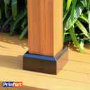 6"x6" (Actual: 5.5"x5.5") Deck Post Base Covers Aluminum, Split Style Post Base Trim Skirt Decorative Black 2Pack