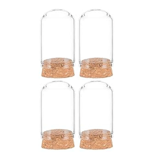 BENECREAT 4 Pack 20ml Glass Jars Bottles, Glass Display Cloche Dome Decoration Bottles 1.95x1.2" with Cork Stoppers for Party Favors, Arts Projects, Home Decoration