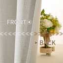 MIULEE Linen Texture 90 Inches Curtains for Bedroom Light Cream 100% Blackout Thermal Insulated Linen Curtains Grommet Room Darkening Drapes for Living Room Nursery 52x90 Inch (2 Panels)