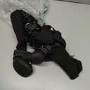 Idepet Dog Suspender Boots, Tall Dog Boots Anti-Slip & Fall Waterproof Shoes Leggings, Adjustable Suspender Boots for Winter Snow Rain Hiking Paws Protector(Black, 8)