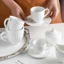 Sizikato White Porcelain Sugar Bowl with Lid, 7oz Sugar Cube Serving Bowl for Tea Coffee Milk