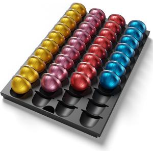 Coffee Pod Drawer Insert Compatible with Nespresso Vertuo40 Capsules Storage Holder Tray for Counter Drawer in Home Kitchen Office