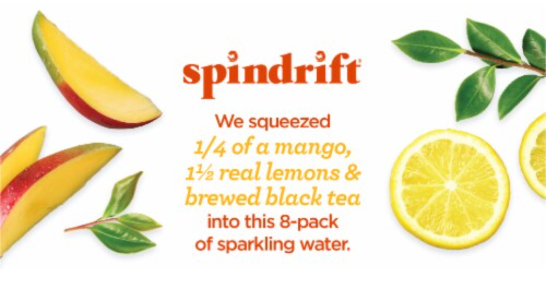 Spindrift Mango Black Tea Sparkling Water Cans - 8 pk / 12 fl oz, 3 Packs Total. 10/21/2025
