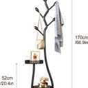 Metal Standing Coat Rack, Small Space Coat Rack Freestanding Hanger Coat Stand with Natural Metal Base & 8 Hooks, Tree-Shaped Coat Rack for Entryway, Hallway, Bedroom, can Hang Clothes, Hats (Black)