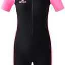 Amazon.com: karrack Girls and Boys One Piece Rash Guard Swimsuit Kid Water Sport Short Swimsuits UPF 50+ Sun Protection Bathing Suits Black (Size 6-7Years) : Clothing, Shoes & Jewelry