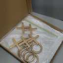 JolliLudo 11.8x11.8 Inch Tic Tac Toe Wood Game Board Coffee Table Decor Modern Wooden for Board Table Top Living Room Decor Fun Family Party Adults Travel, Ages15+(White Gold)