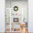 51" Extra Tall Cat Gate 30"-49.27" Wide, Auto Close, Pressure Mounted, for Cats & Small Dogs, Hallway, Stairs, Kitchen, Not Baby Gate, White