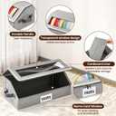 Hat Organizer for Baseball Caps, 2-Pack Stackable Hat Storage Box Holds 30 Caps, Foldable Cardboard Holder with Clear Dust-Proof Window for Closet, Grey