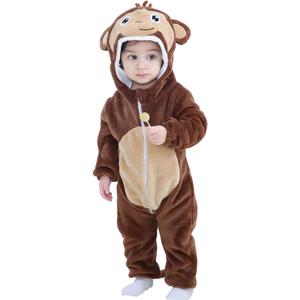 Dream Cosplay Unisex Baby Costume, Baby Flannel Animal Halloween Home Clothing (12-18 Months/Height: 30"-32", Monkey)