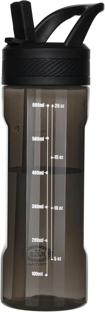 OLDLEY 20 kids Water Bottle with Straw,Tritan BPA-Free,Leak-Proof Design for Travel, Home, School, (Black)