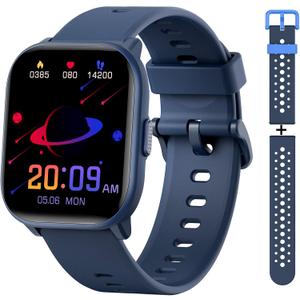 meoonley Kids Watch for Girls Boys with IP68 Waterproof, Girls Watch with 19 Sports Modes, Sleep Tracking, Pedometer, Stopwatch, Kids Activity Tracker, Birthday Gifts for Girls Age 6-15 Years Old (Blue)