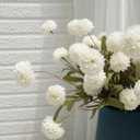 Faux Kiku Flower - White 12 Stems Faux Silk Mini Chrysanth with Stems Bulk Pompon Mum Artificial White Flower Ball for Floral Arrangements Silk Flowers for Home Decor Indoor