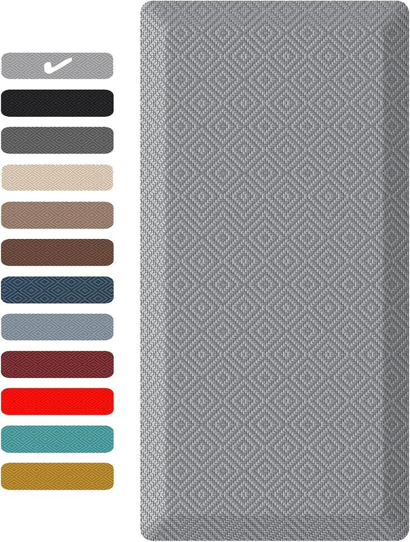Ophanie Grey Kitchen Mat 17x24, Anti Fatigue Standing Mat 3/4 Inch Thick, Non Slip Waterproof Cushioned Ergonomic Rug for Office Sink