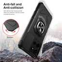 Ailiber for Motorola Moto G Stylus 2025 Phone Case, Motorola G Stylus 2025 Case with Screen Protector, Ring Kickstand for Magnetic Car Mount, Military Grade, Shockproof Rugged Cover-Black