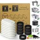 Cat Water Fountain Filter,16 Pack Cat Fountain Replacement Filters for Stainless Steel 67oz/2L Adjustable Water Flow Pet Water Fountain,Dog Water Fountain (8+8 Pack)