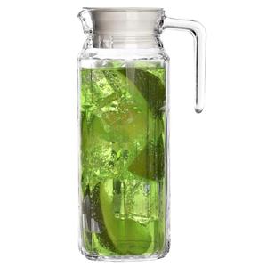 Glass Pitcher with Lid – 34Oz Glass Water Pitcher – Cold Water Carafe For Ice Tea, Lemonade, Coffee – Elegant and Modern – Practical Spout Pitcher for Drinks