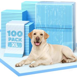 Puppy Pads - Super Absorbent & Spill-Proof Pee Pads for Dogs with 6-Layer Material, Quick-Dry Potty Pads for Floors, Furniture, Vehicle, 34"  28", 100 Packs