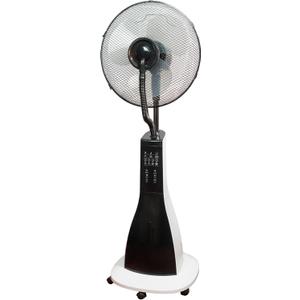 XBrand Oscillating Pedestal Fan with Mist, Misting Fan for Home, Office, Patios with Timer & Remote Control, 47 Inch Height,Black and White