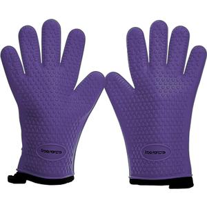 KITCHEN PERFECTION S Silicone Smoker Oven Gloves -Extreme Heat Resistant BBQ Gloves -Handle Hot Food Right on Your Grill Fryer Pit|Waterproof Oven Mitts, Size: Small