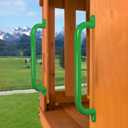 ESPETS 6 Pack 17 Inch Green Metal Safety Handles for Playground - Swing Set Accessories Grab Handles, Playset Hand Grips, Kids Indoor Monkey Bars for Jungle Gym, Climbing Frame