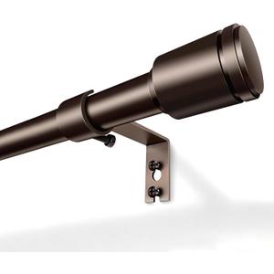 5/8 Diameter Bronze Curtain Rods 30-90 Inch, for 30-84 Inch Windows, Adjustable Splicing Antique Bronze Curtain Rods for Windows with Brackets, Window Rod Long Small Dark Brown Curtains Rod