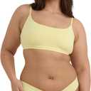 Organic Basics Women's Flex Scoop-Neck Cotton Bralette (Light Lemon), XSmall