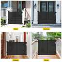 Reinforced 42 Extra Tall Retractable Baby Gates with Rods, Extends up to 60 Wide, Tall Retractable Dog Gate for Doorways Prevent Crawling Through Mesh Pet Gate Indoor Outdoor, Black