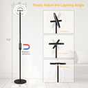 Floor Lamp for Living Room, 75.5 Inch Tall Standing Lamp for Bedroom with 2 312 Rotatable Ring Lights, 36W Bright Stepless Dimmable LED Floor Light with Remote Control for Office Dining Room (Black)