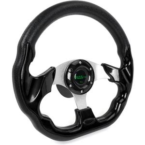 RASTP Boat Steering Wheel with 3/4 Axle Marine Steering Wheel Adapter for Most Marine boats,Vessels,Yachts,Pontoons Boat (Style A- Black)