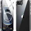 for iPhone 16E Case,Clear iPhone 16 E Phone Case with 2XTempered Glass Screen Protector,Shockproof Slim Silicone TPU Bumper Hard PC Cover for iPhone 16e 6.1" | Shockproof, Slim, Silicone TPU Bumper, Hard PC Cover