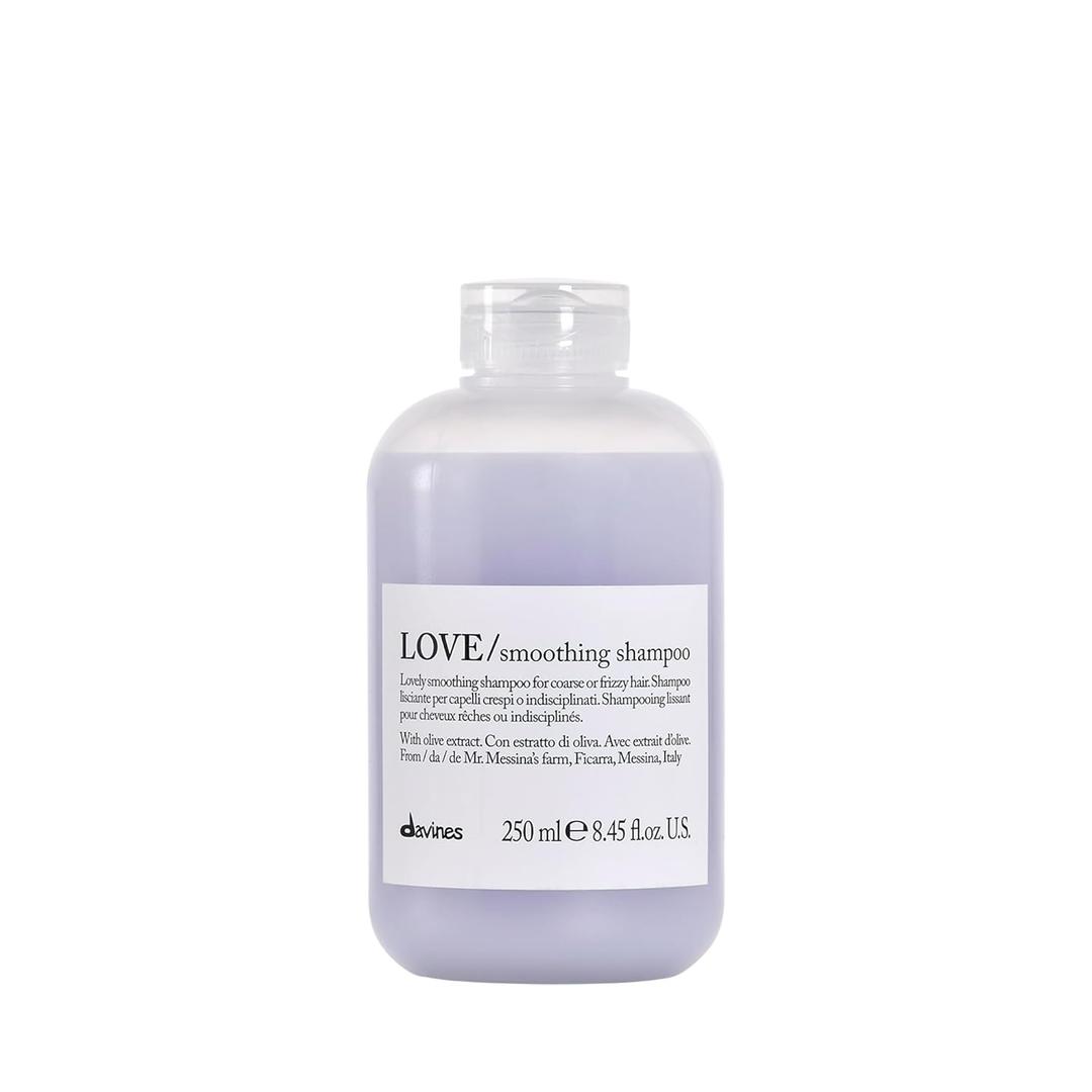 Davines LOVE/Smoothing Shampoo, Gentle Anti-Frizz Cleanser for Frizzy, Coarse or Unruly Hair - Promotes Straightening & Shine - Apple Pulp Formula for Soft, Tamed & Sleek Strands