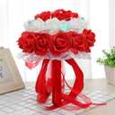 IPOPU 100 Pcs Artificial Flowers Roses Flower Heads Coral Red Foam Fake Roses for DIY Craft Wedding Centerpieces Arrangements Party Baby Shower Cake Decor Home Decorations (Red, Stemless)