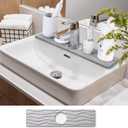 Sink Faucet Mat, Stone Mat for Kitchen, Quick Drying Stone Mat for Sink Area Splash Guard, Diatomite Absorbent Mat for Kitchen Bathroom, Light Gray