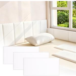 6 Pack Anti Collision Wall Padding for Kids Playroom 7.9x15.7 Self Adhesive Wall Cushion Padding White Upholstered Headboard Stick on Headboard Sticker 3D Wall Panels Peel and Stick for Bed