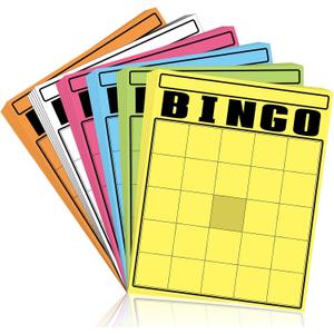 WinnerWhy 36 Pcs Blank Bingo Cards Multicolor Jumbo Bingo Game Board Make Your Own Cards Bulk Blank Large Sheet Squares Funny Game Board for Adult Party Square Fill in Gift