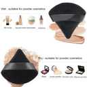 2 x 12PCS Triangle Powder Puff with 12PCS No Crease Hair Clip for Women Makeup