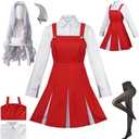 Anime Cosplay Costume Outfit Anime Red Dress Uniform Suit Full Set Women Halloween (Medium)