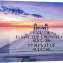 KREATIVE ARTS - Motivational Quotes Motto Inspirational Success Teamwork Canvas Stretched Wood Framed Artwork Wooden Jetty at Sea with Cloud and Sky Pictures for Home Room Office Decor 24x36inch