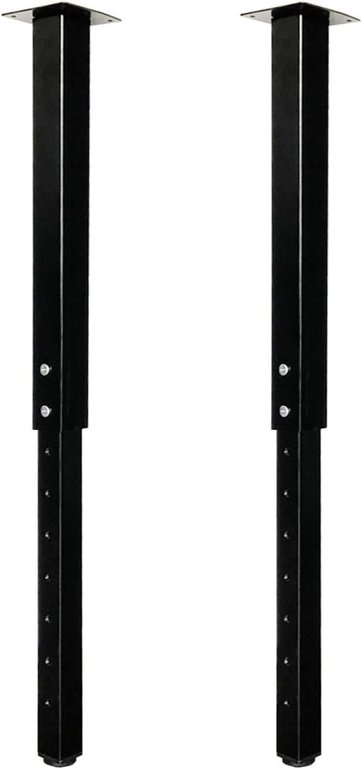 QLLY Adjustable Square Table Leg, 24-40 inch, 60-100cm, Home Office Custom DIY Table Legs, Furniture Leg Set (2, Black)