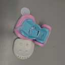 Doll Car Seat for 17cm Dolls, Cute Toy Car Seat with Clip and Removable Magnetic Base Stand, Car Interior Decor for Doll Toy Ornament Display (Blue Pink)