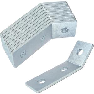 10 Pack 45 Degree Angle Bracket Fitting for 1-5/8" Strut Channel, 3 Hole Corner Brace Connector, 3/16" Thick